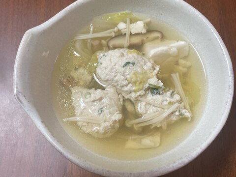 ふわふわ鶏団子鍋スープ!簡単、子どもも大好き